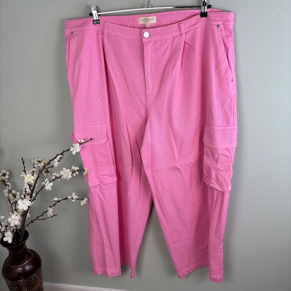 Eloquii Pink Cargo Jean Size 22 - Picture 2 of 4